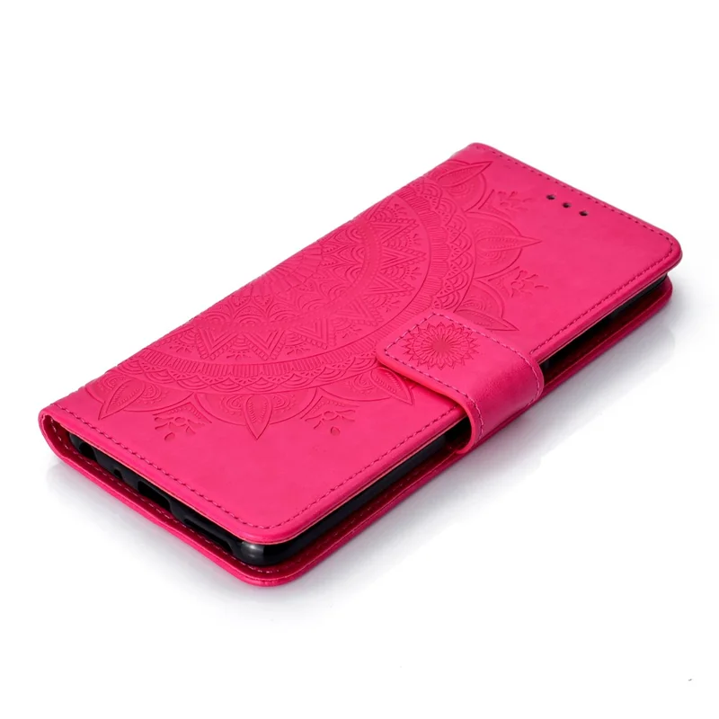 Imprinted Mandala Pattern PU Leather Case for Xiaomi Redmi Note 5 Pro (Dual Camera) / Redmi Note 5 (China) - Rose