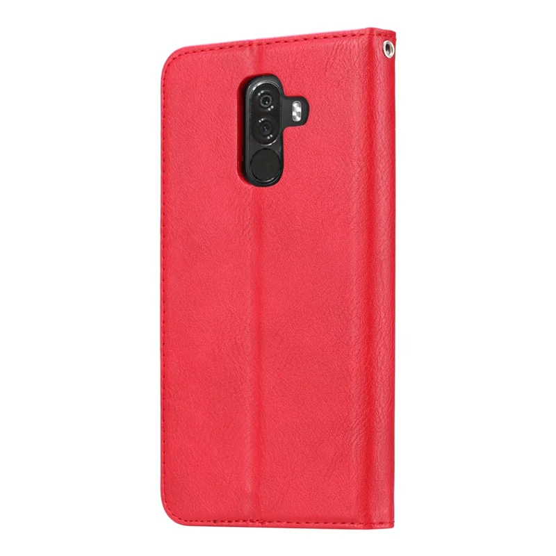 Auto-absorbed Leather Stand Wallet Mobile Casing for Xiaomi Pocophone F1 / Poco F1 (India) - Red