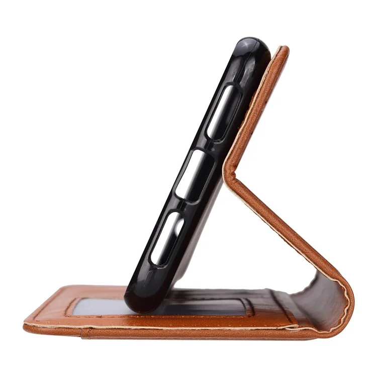 Auto-absorbed Leather Wallet Stand Mobile Phone Protective Cover for Xiaomi Pocophone F1 / Poco F1 (India) - Brown