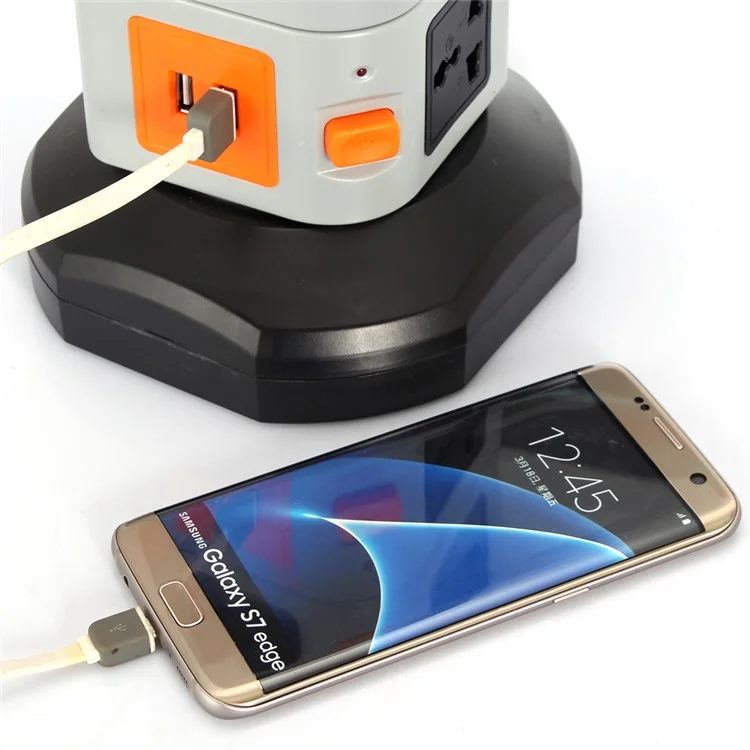 3 Layers 11 Outlets 2 USB Outputs Home / Office Vertical Power Socket with 2M Cable - Multi-color / US Plug