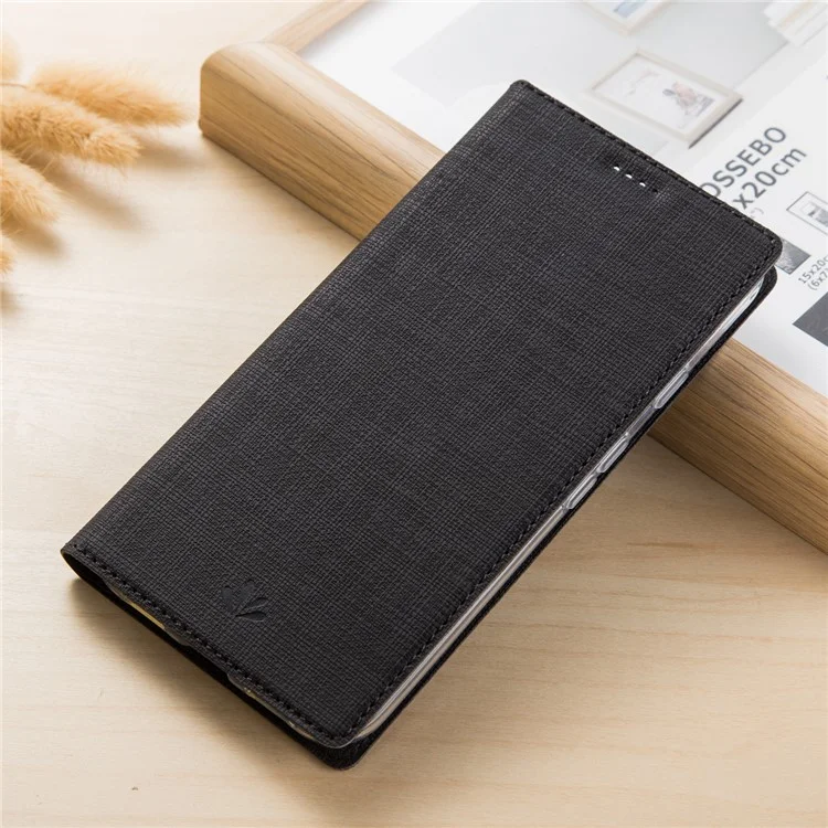 Vili Dmx Cross Texture Cuir Case Pour Xiaomi Pocophone F1 / Poco F1 (inde) [slot de Support et Carte] - le Noir