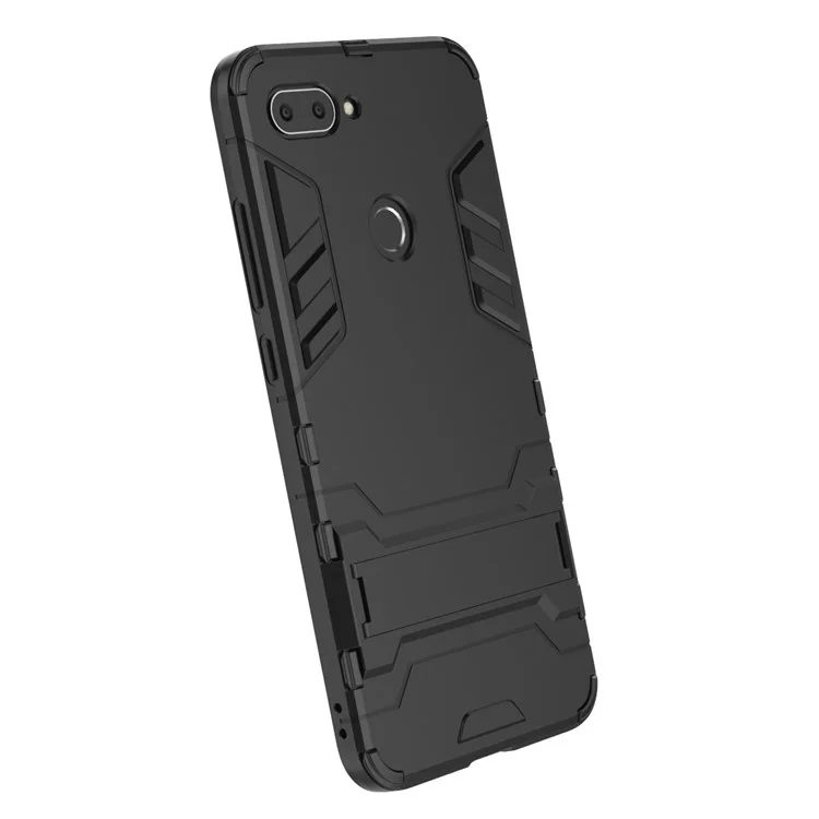 Fall Guard Kickstand PC TPU Hybrid Case Para Xiaomi Mi 8 Lite / Xiaomi Mi 8 Jóvenes (mi 8X) - Negro