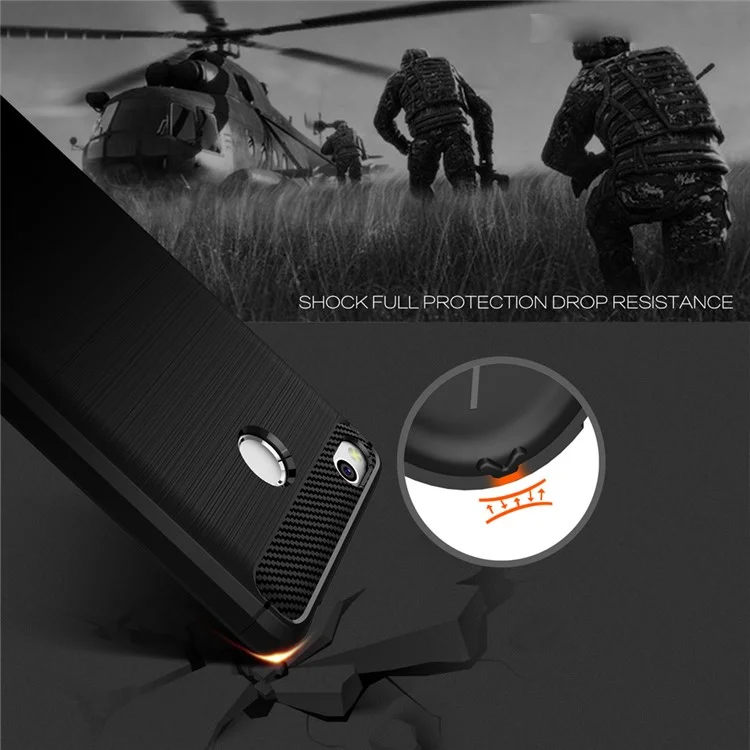 Carbon Fibre Brushed TPU Case for Xiaomi Redmi 3s - Black