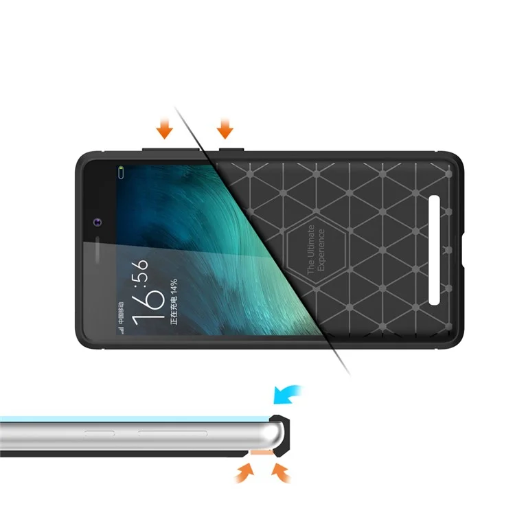 Carbon Fibre Brushed TPU Case for Xiaomi Redmi 3s - Black