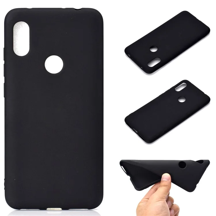 Solid Color Soft Matte TPU Back Case Для Xiaomi Redmi Note 6 Pro - Черный