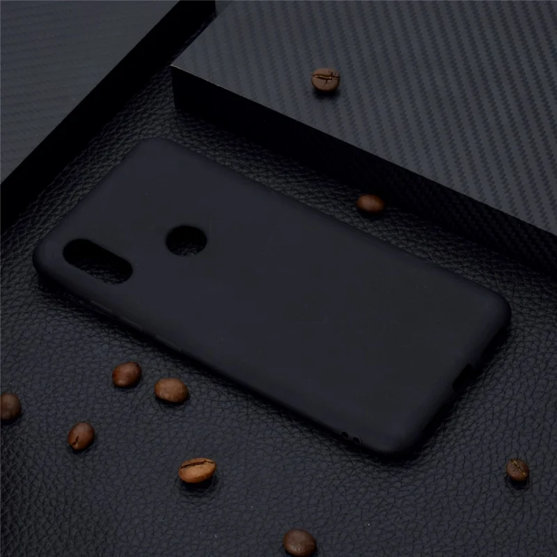 Solid Color Soft Matte TPU Back -hülle Für Xiaomi Redmi Note 6 Pro - Schwarz