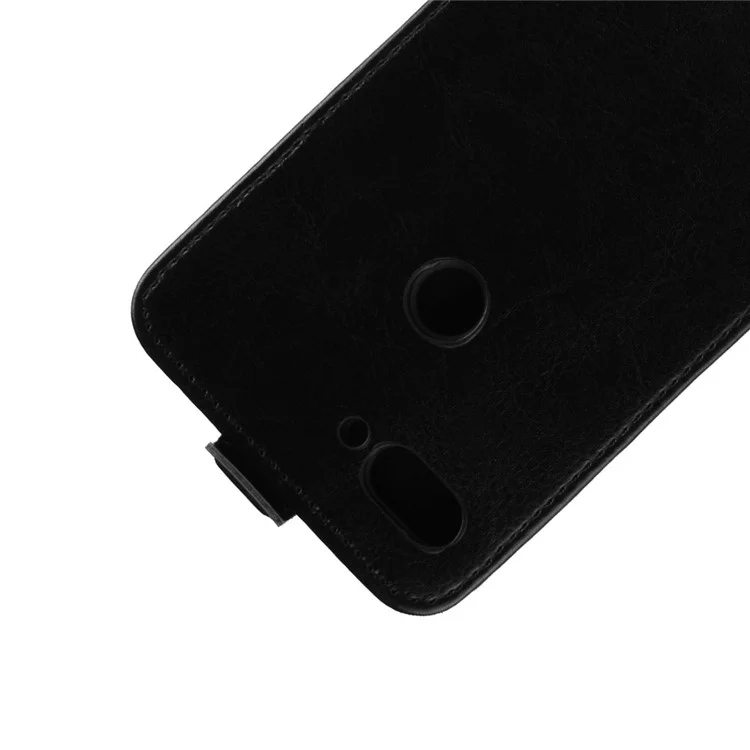 Crazy Horse Custodia Verticale in Pelle per Porta Carte di Credito per Xiaomi Mi 8 Lite / Mi 8 Youth (Mi 8X) - Nero