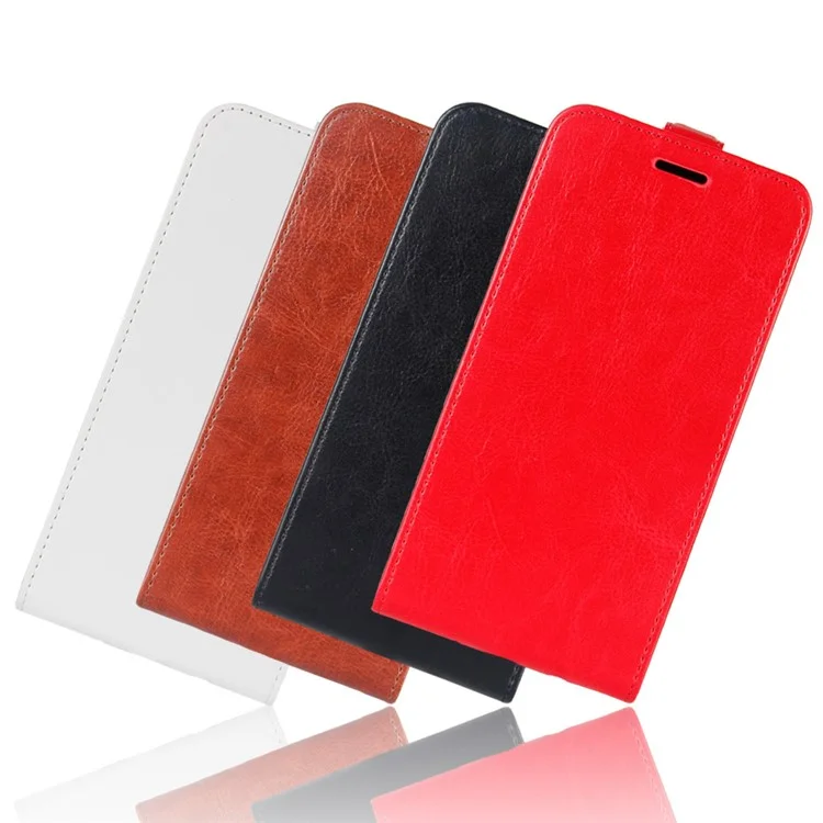Crazy Horse Custodia Verticale in Pelle per Porta Carte di Credito per Xiaomi Mi 8 Lite / Mi 8 Youth (Mi 8X) - Nero