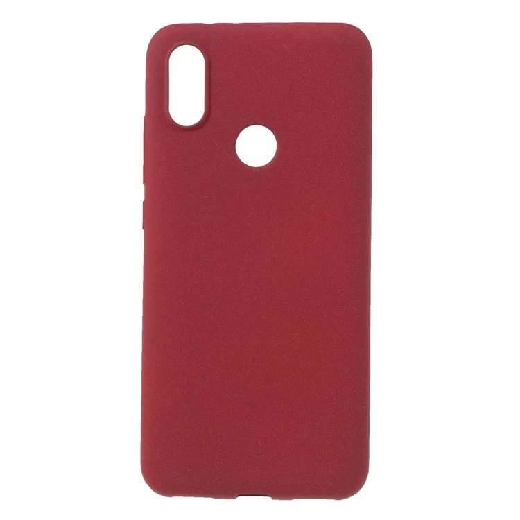 Caso de Protección de TPU Mate de Piel Para la Piel Para Xiaomi Mi A2 Lite / Redmi 6 Pro (China) - Vino Rojo