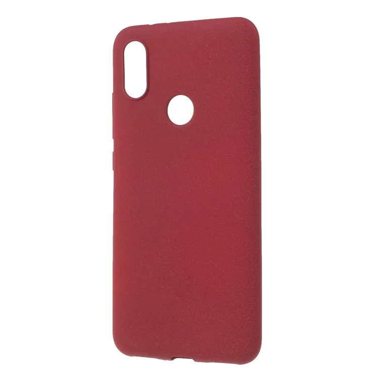 Caso de Protección de TPU Mate de Piel Para la Piel Para Xiaomi Mi A2 Lite / Redmi 6 Pro (China) - Vino Rojo