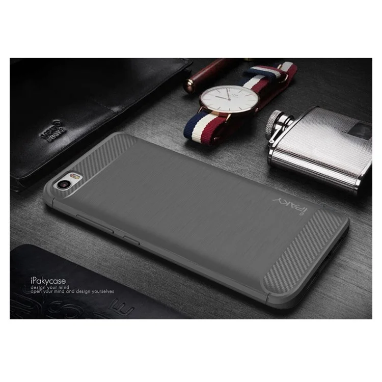 IPAKY for Xiaomi Mi 5 Brushed TPU Gel Phone Cover - Grey