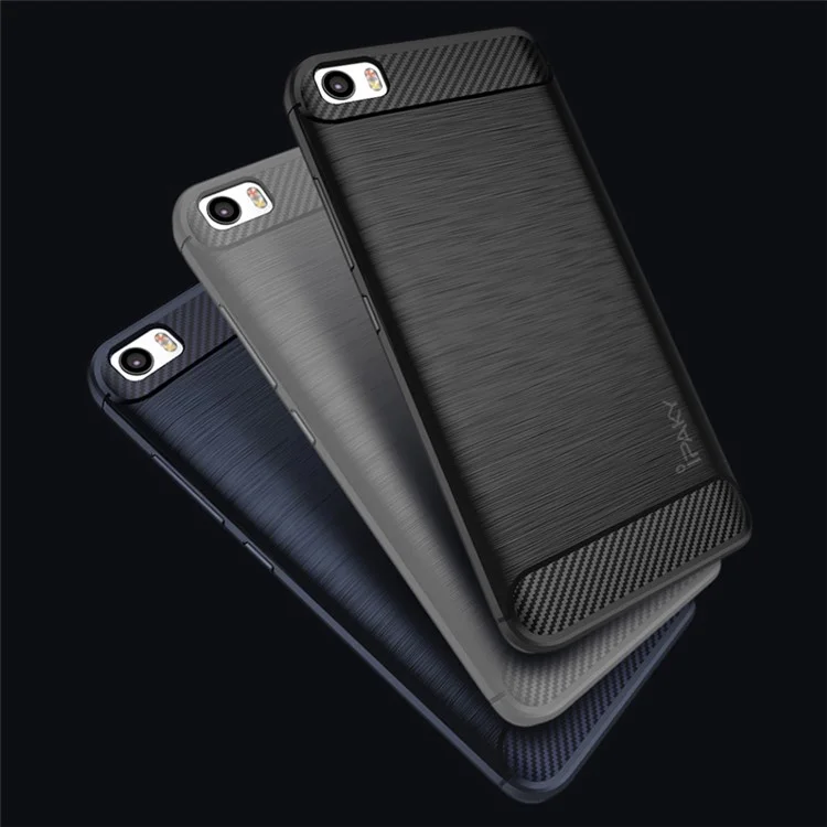 IPAKY for Xiaomi Mi 5 Brushed TPU Gel Phone Cover - Grey