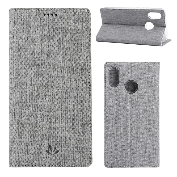 Vili DMX Cross Texture Stand Lederhülle Mit Kartensteckplatz Für Xiaomi Mi Mix 3 / Mischen Sie 3 5g - Grau