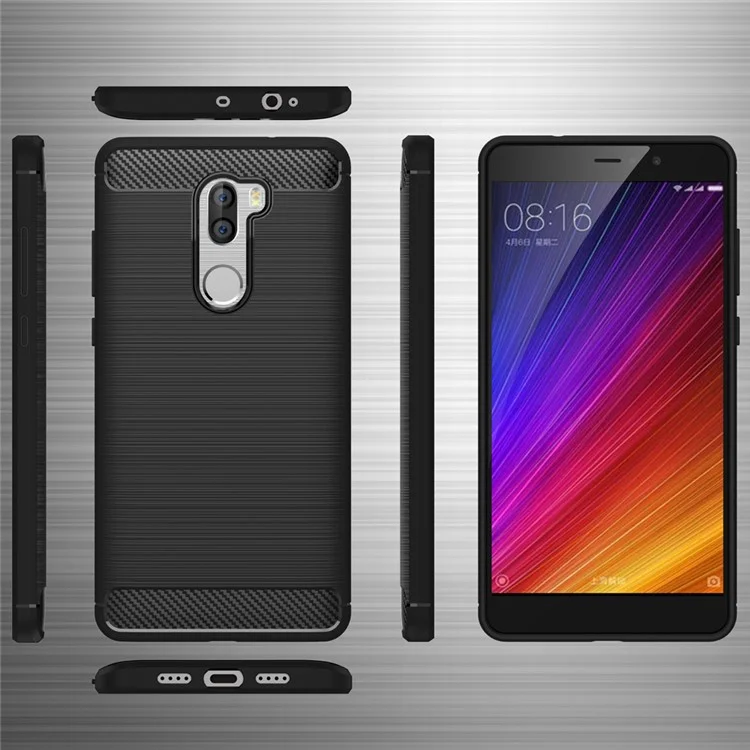 Carbon Fibre Brushed TPU Case for Xiaomi Mi 5s Plus - Black