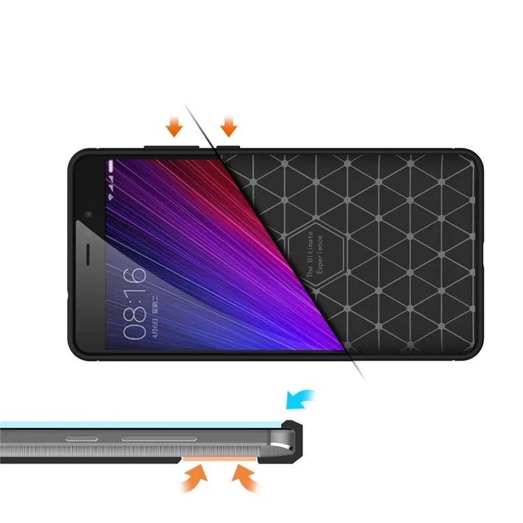Carbon Fibre Brushed TPU Case for Xiaomi Mi 5s Plus - Black