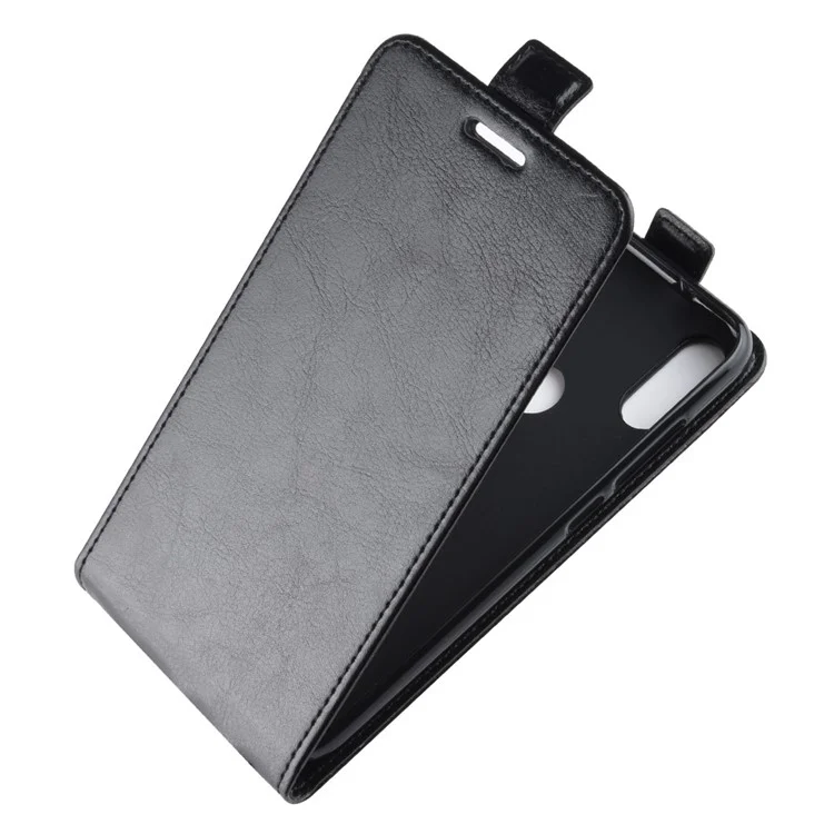 Cavalo Louco [flip Vertical] Couro Protetor De Couro Para Xiaomi Redmi Nota 7s / Nota 7 / Nota 7 Pro (Índia) - Preto