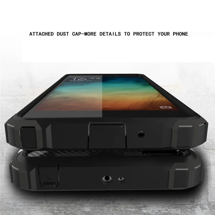 Armor Guard Plastic + TPU Hybrid Shell Case for Xiaomi Redmi 3S - Black