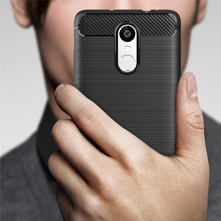 Carbon Fibre Brushed TPU Case for Xiaomi Redmi Note 3 / Note 3 Pro - Black