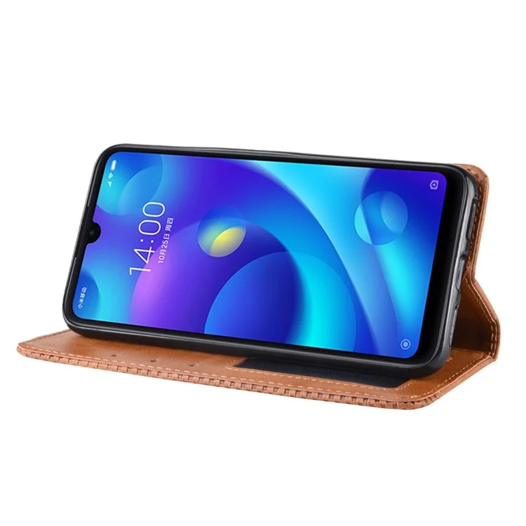 Vintage Style PU Leather Wallet Cover for Xiaomi Redmi Note 7S /Note 7 / Note 7 Pro (India) - Brown