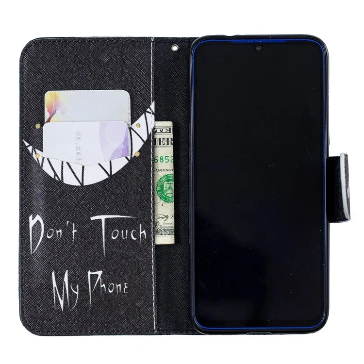 Modèle D'impression PU en Cuir Folio Flip Couverture de Téléphone Pour Xiaomi Redmi Note 7s / Note 7 - ne Touche Pas Mon Téléphone