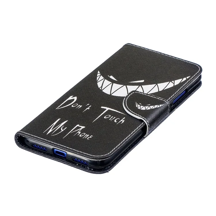 Étui de téléphone portable en cuir PU avec impression de motif pour Xiaomi Redmi Note 7S/Note 7 - Ne touchez pas à mon téléphone