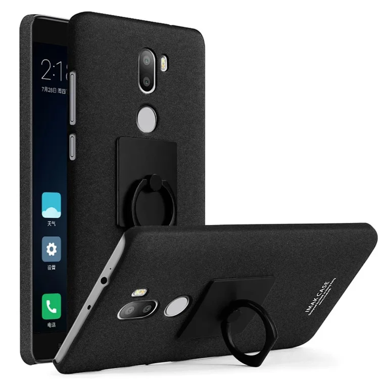 IMAK Matte Hard PC Case with Finger Ring Kickstand for Xiaomi Mi 5s Plus - Black