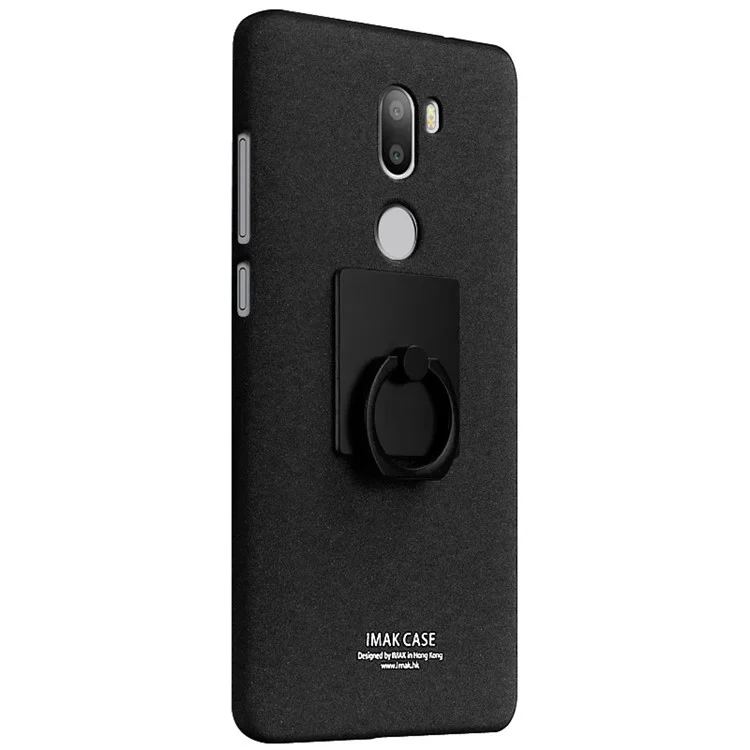 IMAK Matte Hard PC Case with Finger Ring Kickstand for Xiaomi Mi 5s Plus - Black