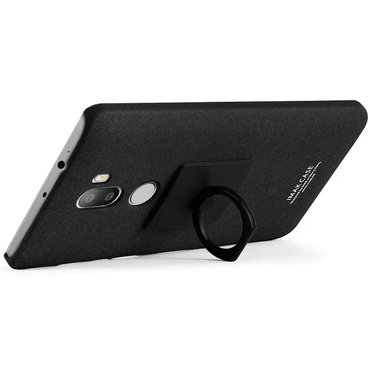 IMAK Matte Hard PC Case with Finger Ring Kickstand for Xiaomi Mi 5s Plus - Black