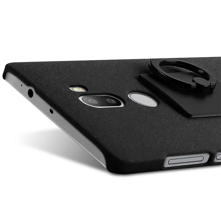 IMAK Matte Hard PC Case with Finger Ring Kickstand for Xiaomi Mi 5s Plus - Black