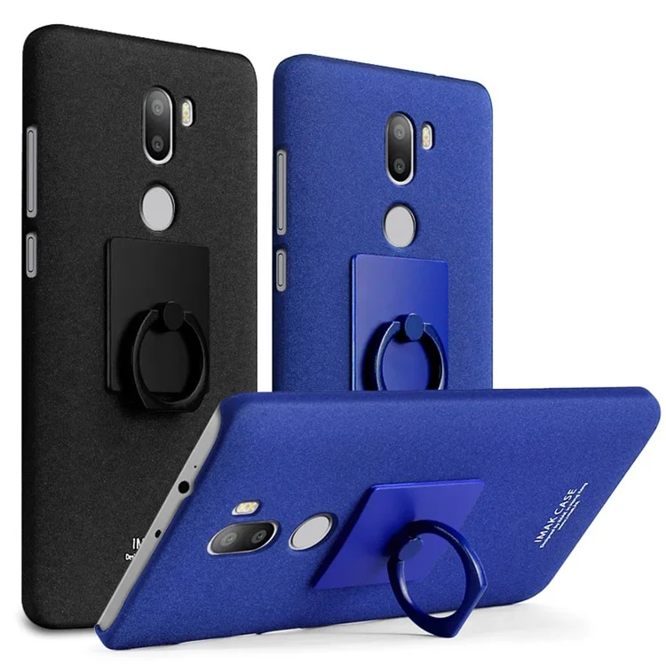 IMAK Matte Hard PC Case with Finger Ring Kickstand for Xiaomi Mi 5s Plus - Black