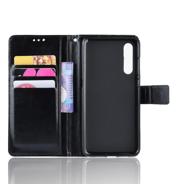 Crazy Horse Wallet Leather Protection Case for Xiaomi Mi 9 - Black