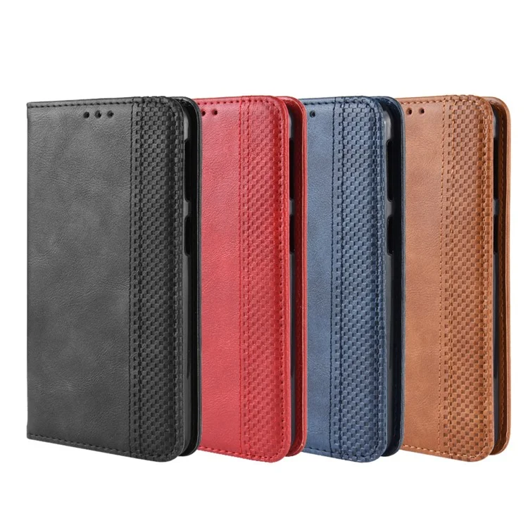 Vintage Style Leather Wallet Case for Xiaomi Mi 9 SE - Black