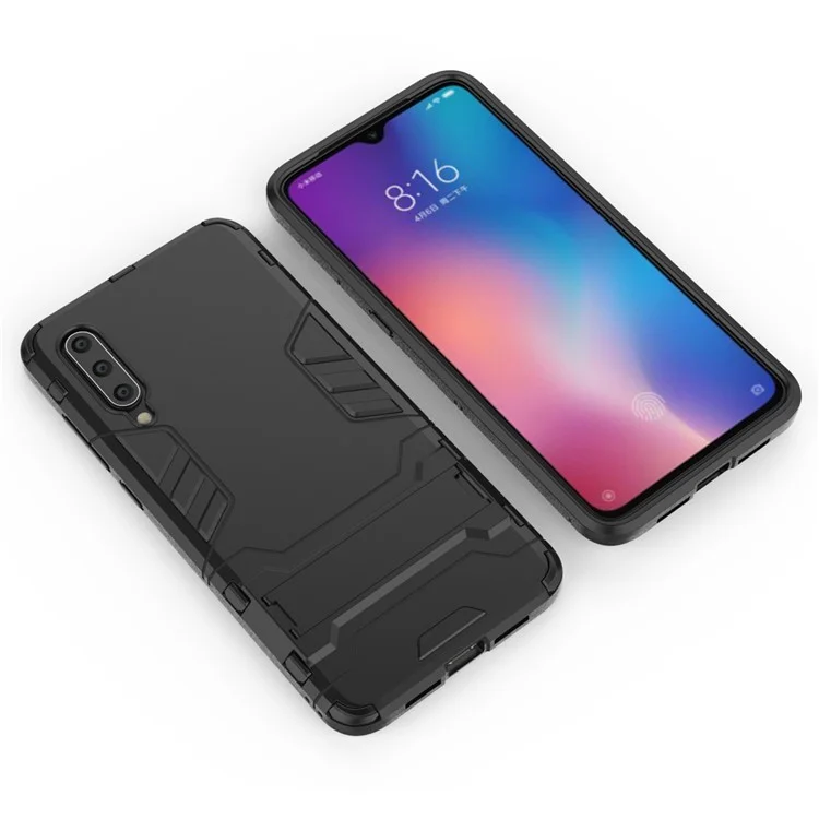 Plastic + TPU Hybrid Case with Kickstand for Xiaomi Mi 9 - Black