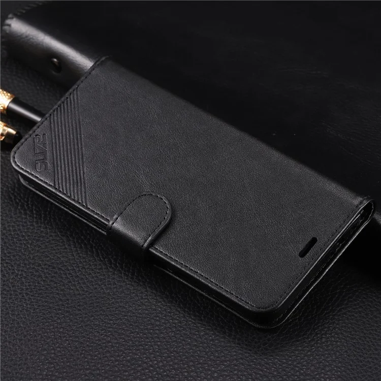 Azns Whatet Case in Pelle Per Xiaomi Redmi Note 7s / Nota 7 / Nota 7 Pro (India) - Nero