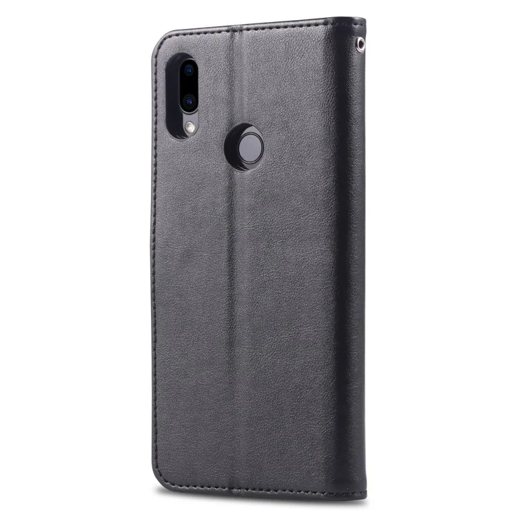 Case de Billetera de Cuero AZNS Para Xiaomi Redmi Note 7s / Nota 7 / Nota 7 Pro (India) - Negro