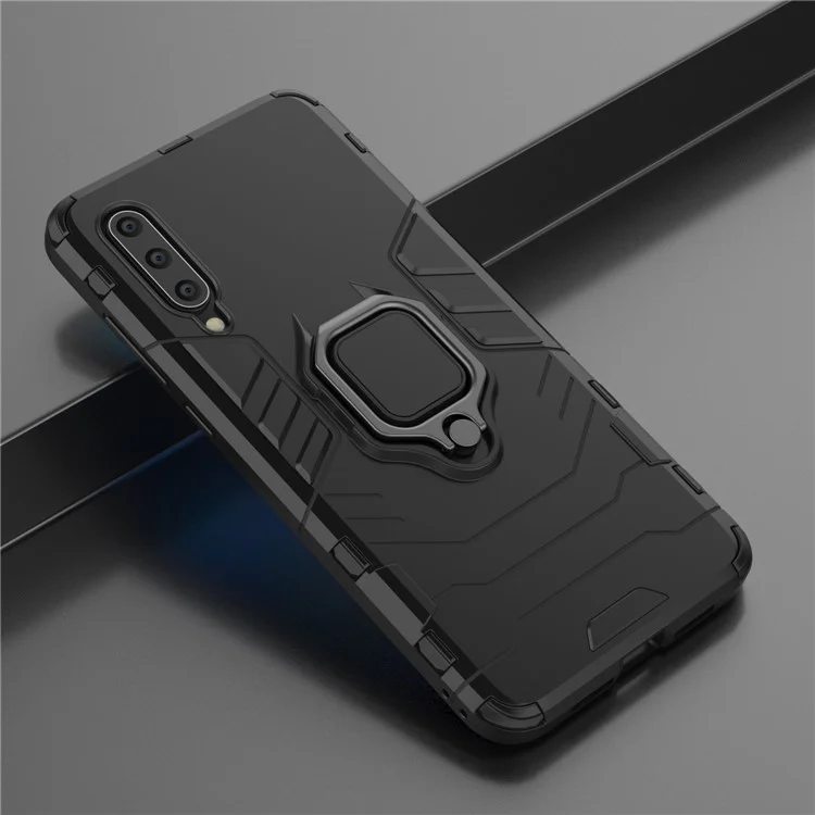 Cool Guard Ringhalter Kickstand PC TPU Hybrid -hülle Für Xiaomi Mi 9 - Schwarz