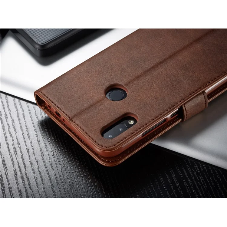 LC.IMEEKE Leather Wallet Stand Case for Xiaomi Redmi Note 7S / Note 7 / Note 7 Pro (India) - Coffee