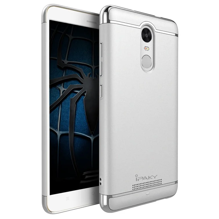 IPAKY 3-In-1 Plating PC Phone Case for Xiaomi Redmi Note 3/Note 3 Pro - Silver