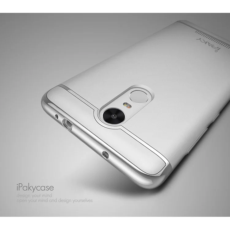 IPAKY 3-In-1 Plating PC Phone Case for Xiaomi Redmi Note 3/Note 3 Pro - Silver