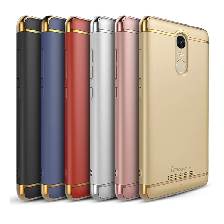 IPAKY 3-In-1 Plating PC Phone Case for Xiaomi Redmi Note 3/Note 3 Pro - Silver