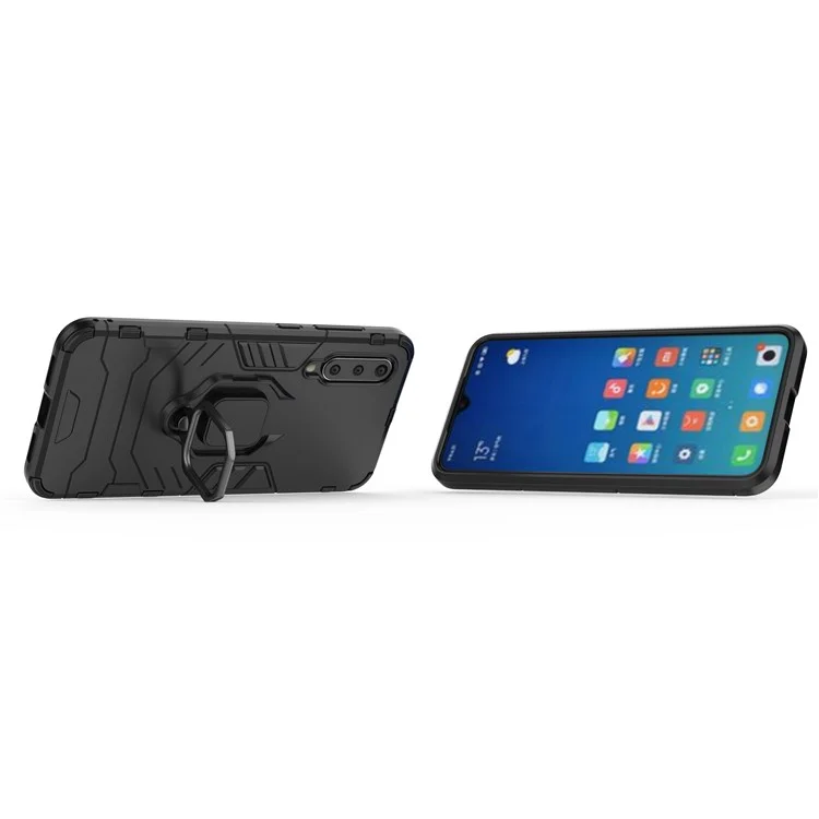 Fingerring Kickstand PC + TPU Hybrid -hülle Für Xiaomi Mi 9 SE - Schwarz