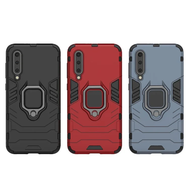 Bague de Doigt Kickstand PC + Étui Hybride TPU pour Xiaomi Mi 9 SE - Noir