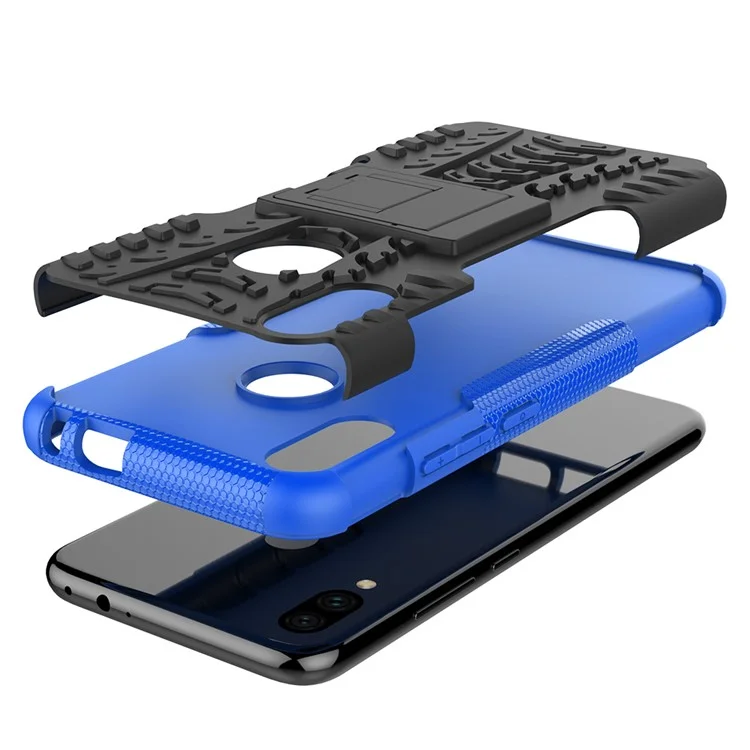 Cool Tyre PC + TPU Hybrid Cover with Kickstand for Xiaomi Redmi Note 7S / Note 7/Note 7 Pro (India) - Blue