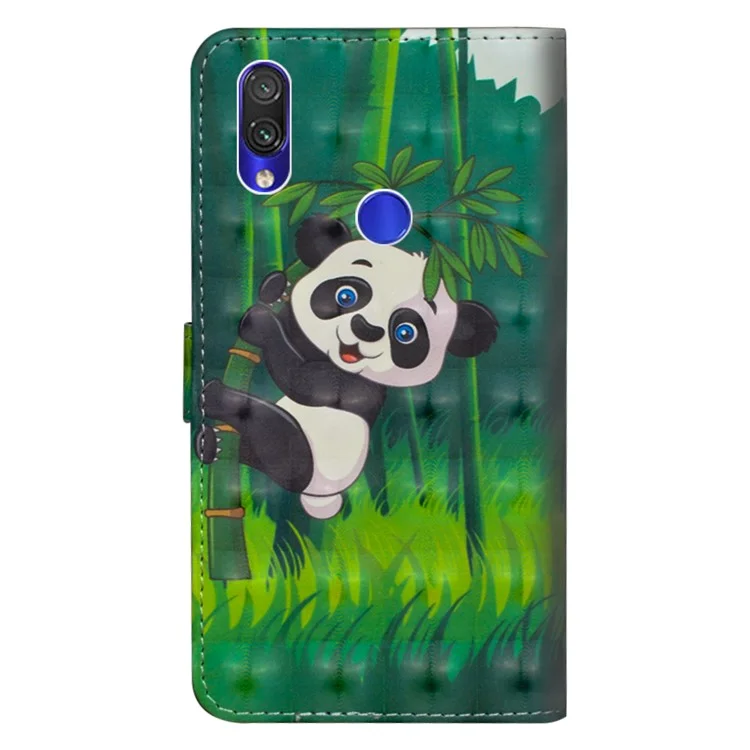 Caixa de Carteira de Couro Com Decoração de Ponto Leve Para Xiaomi Redmi Note 7s / Nota 7 / Nota 7 Pro (índia) - Panda