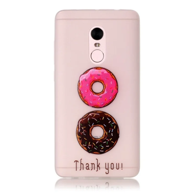 Luminous Glow Patterned TPU Back Case for Xiaomi Redmi Note 4 - Doughnuts