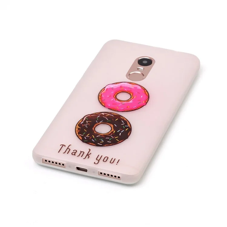 Luminous Glow Patterned TPU Back Case for Xiaomi Redmi Note 4 - Doughnuts