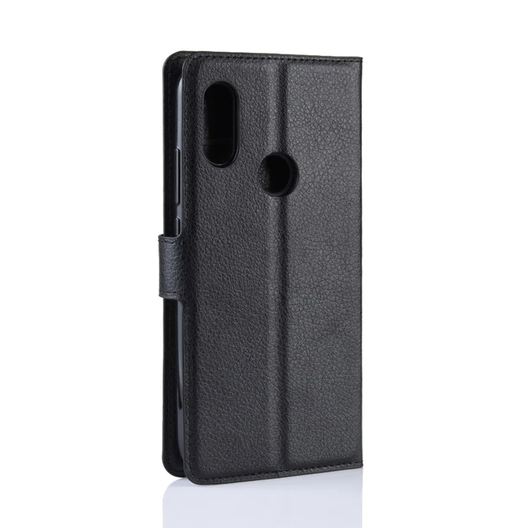 Litchi Skin Wallet Stand Case Для Xiaomi Redmi 7 / Redmi Y3 - Черный