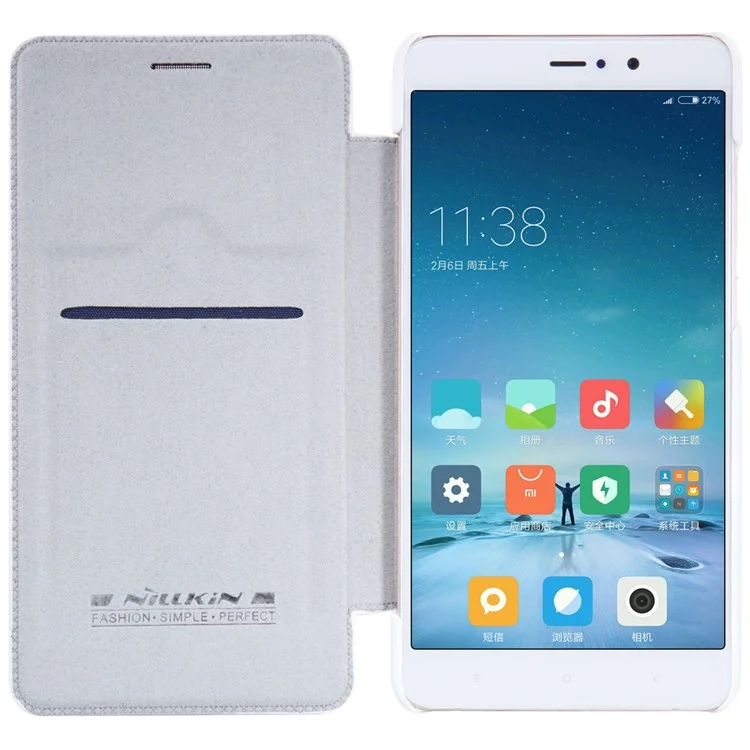 NILLKIN Qin Series for Xiaomi Mi 5s Plus Card Holder Smart Leather Cover - White