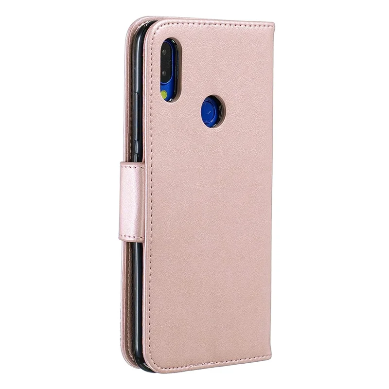 Para Xiaomi Redmi Nota 7S / Nota 7 / Nota 7 Pro (Índia) PU Couro Imprint Butterflies Phone Case - Cor De Rosa