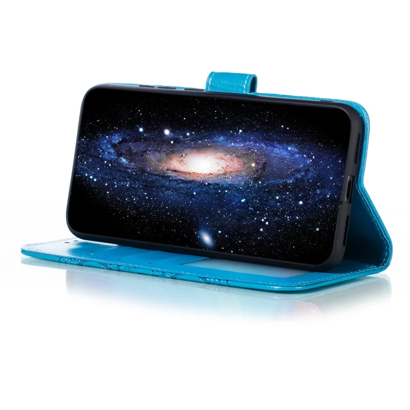 Für Xiaomi Redmi Note 7s / Anmerkung 7 / Anmerkung 7 Pro (Indien) Impressum Mandala Blume Leder Brieftasche Titel Telefon Fall - Blau